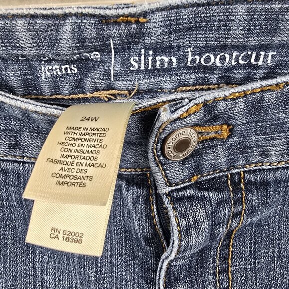 Liz Claiborne Womens Slim Bootcut Jeans Denim Size 24W Classic Fit Cotton Blend - Picture 4 of 5